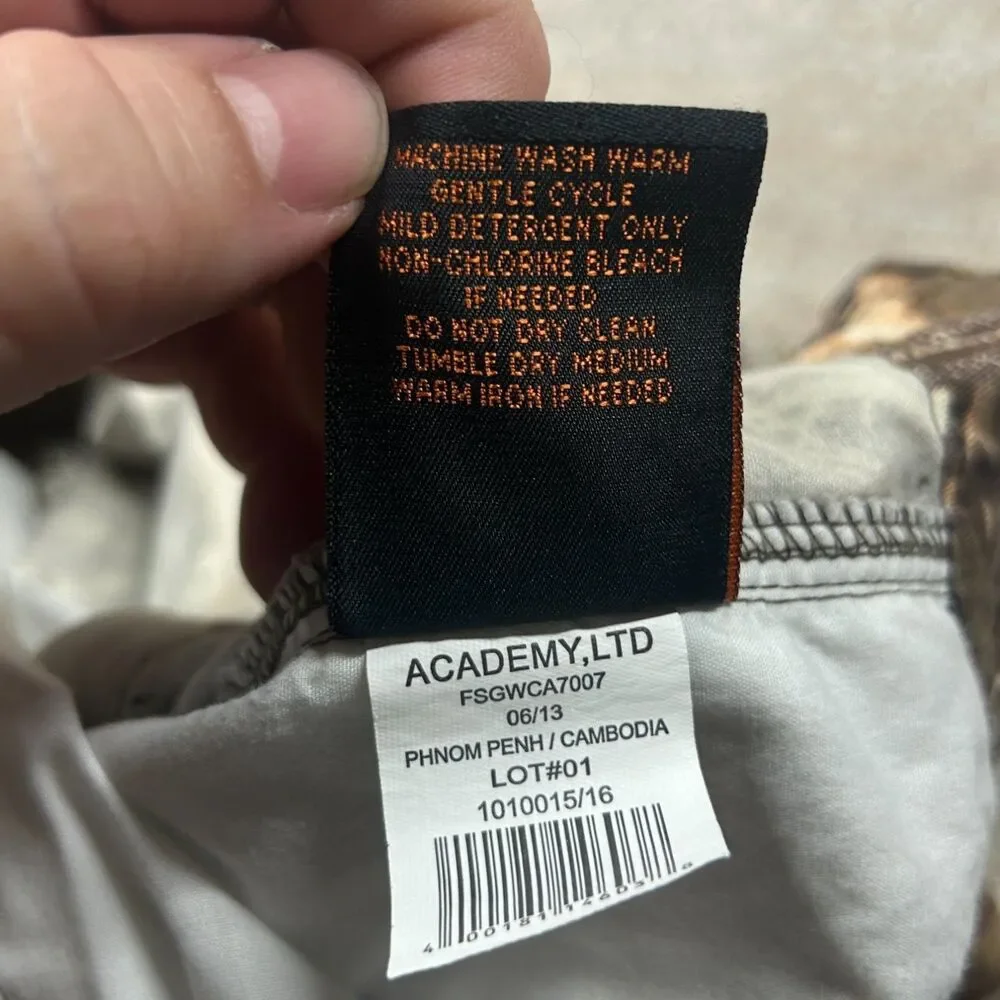 Game Winner Hunting Pants Mens 3XL Brown Black Tapered Leg Cotton Cargo Pockets